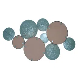 decorativs Platter Gold Iron & Glass Decorative Mirror image 5