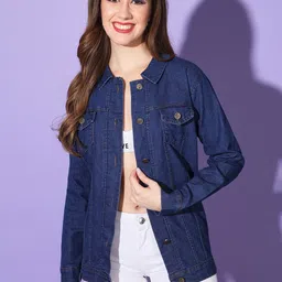 buynewtrend Women Solid Denim Jacket-picture-33
