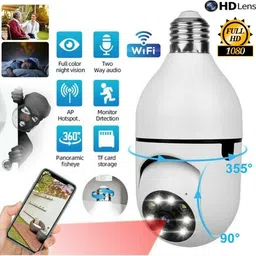 SIOVS 1080p Wireless WiFi PTZ Bulb Holder SPY Camera CCTV Camera Motion Night Vision Security Camera-image-0