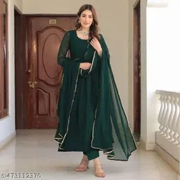 nitya clothing Solid Georgette Stitched Anarkali Gown image 2