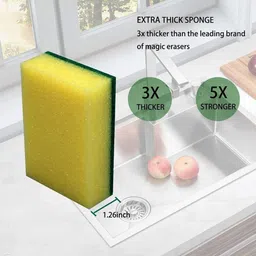 admonition Cleaning Scrub and Sponges for Kitchen, Dishes, Bathroom, Car Wash, Scrubber -87 Scrub Sponge image 3