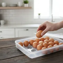 maxtid 24 Grid Egg Box Plastic Egg Storage Tray for Kitchen Plastic Kitchen Trolley-picture-21