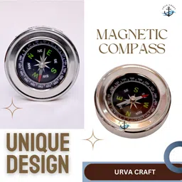 urva craft Stainless Steel Directional Magnetic Compass – Pocket Compass | Durable SS Build Compass image 3