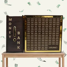 krivety Wooden Money Saving Box – Smart Wooden Locker for Kids & Adults Coin Bank image 1