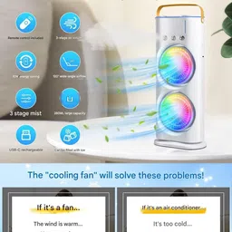 ZOOBE Enterprise Portable Mini Air Cooler, Double-Ended Spray Cooling Fan With Mist Humidifier portable fan Cabinet image 4