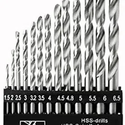 kshivi Premium Drill Bits 13 Pcs of HSS Drill Bit Set for Drilling Wood Metal Plastic And 13mm Drill Chuck With SDS Adaptor Key Set Female 1/2" 20 Unf Pack Of 2 Rotary Bit Set image 3