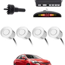 aarsh store Universal 4 White Reverse Parking Sensor-AF25B305 Universal 4 White Reverse Parking Sensor-AF25B305 Parking Sensor-picture-46