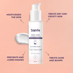 sanfe Body Acne Clearing Lotion For Acne & Ingrowns| For Exfoliation & 24 Hr Moisture Intimate Cream image 2