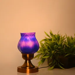 afast Stylish Table Lamp With Decorated Glass Shade, Round, LED Compatible,(Pack Of 4) Table Lamp image 2