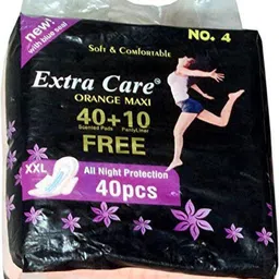 extra care Sanitary Pads (Napkins) XXL - Pack of 40 (XXL, Orange Maxi) Sanitary Pad image 3