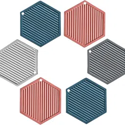 Non-Slip and Modern Design Heat-Resistant Mats, Decorative Pot Holder PVC Coaster Trivet-image-6