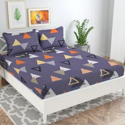 vas collections Microfiber Double Flat 160 TC Printed Bedsheet image 1