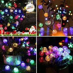 party breeze 16 LEDs 4 m Multicolor Flickering, Color Changing, Steady Ball Rice Lights image 4