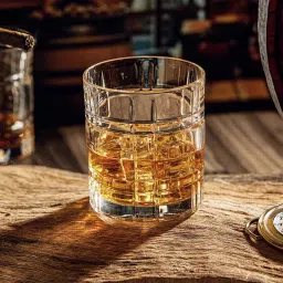 trovea's Crystal Gridline Whiskey Glass 337 Ml (Set Of 2) image 2