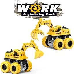 toyvala Charming Friction Powered Bucket & Grapple Excavator Unbreakable Deformation Impact Engineering Automobile Construction Vehicles/Car Toys for Children/Kids-picture-17