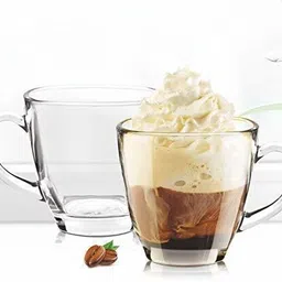 tda Pack of 2 Glass Glass Square Crystal Clear Toughened Glass Tea Cup with Convenient Solid Handle Cups, Glass Set for Tea, Coffee, Beer, Hot/Cold Drinks-picture-10