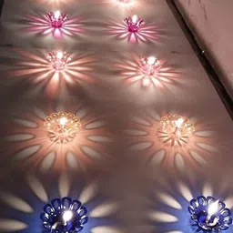 solino 3D Reflection12 Designer Diya, Diwali Decoration Plastic (Pack of 12) Table Diya Set image 2