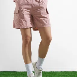 Solid Women Pink Regular Shorts-image-78