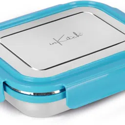 inkitch Stainless Steel Blue Colour Lunch Box | Tiffin Box with Steel Inner Small Box 1 Containers Lunch Box image 2