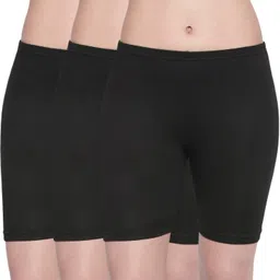 bodycare Pack of 3 Solid Women Black Regular Shorts-picture-14
