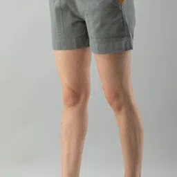 fashion cloud Solid Women Grey Regular Shorts image 3