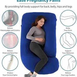 vyomfit Luxury Velvet G Shape Polyester Fibre Solid Pregnancy Pillow Pack of 1 image 2