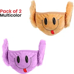 2-in-1 Mask Earmuff for Covering Face/Mouth and Ears Warm Soft Mask (Multicolor) Ear Muff-image-79