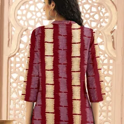 manthan creation Casual Regular Sleeves Solid Women Maroon Top image 2