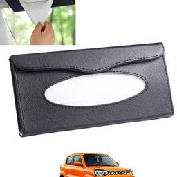 ccmm Universal Leatherite Black Rectangle Tissue Paper Box/Dispencer For Car-249 Vehicle Tissue Dispenser image 1