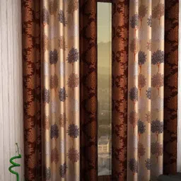 styletex 213 cm (7 ft) Polyester Semi Transparent Door Curtain (Pack Of 2) image 1