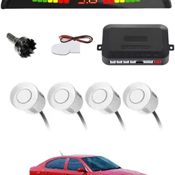 intenzo Universal 4 White Reverse Parking Sensor With LED Display For Cars-197 Safety of Passengers/Car One Alarm Kit-591 Parking Sensor-picture-10