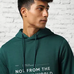 nobero Men Full Sleeve Printed Hooded Sweatshirt image 5