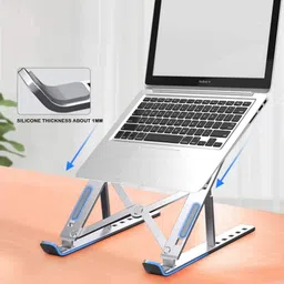 SSCOMPUTER 4 Aluminium Desk Stand Laptop Stand with Adjustable Height Compatible with Universal Laptops image 4