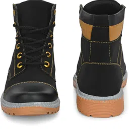 shoe island Leather Solid Tough Heavy Duty High Ankle Length Mens Casual Long Boots For Men Boots For Men image 3