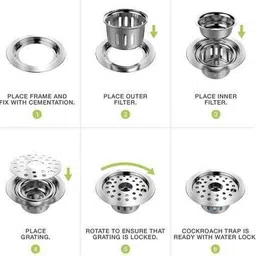 kopter Bathroom Sink Stainless Steel Pop-Up Strainer image 5