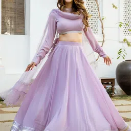 fab window Solid Semi Stitched Lehenga Choli-picture-13