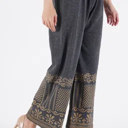crown king garments Women Relaxed Grey Wool Trousers image 5