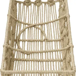 shree enterprises Handmade Jute Rope Storage Basket | Eco-Friendly Rectangular Organizer Basket Jute Fruit & Vegetable Basket-picture-15