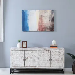 bohemiana from pepperfry Ivor Solid Wood Sideboard In White Distress Finish image 1