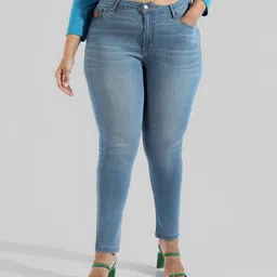 instafab plus Women Regular High Rise Light Blue Jeans image 3