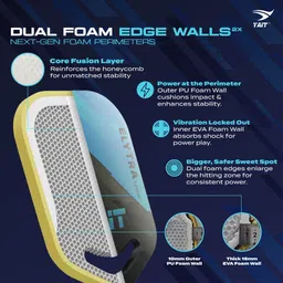yait sports Elytra Edgeless Pickleball Paddle | 14mm Hotpress Carbon | Cover Bag Pickleball Paddle image 4