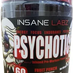 insane labz PSYCHOTIC PRE-WORKOUT FRUIT PUNCH WORLD'S MOST SELLING PREWORKOUT | 60 SERVINGS image 2