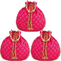 kuber industries Women Pink Potli-picture-25