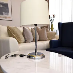 autowhrib Classy Table Lamp 46 cm, Textured Shade Hand Crafted Lamp Table Lamp image 2