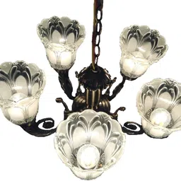 vagalleryking Different Design Indian 5 Glass Jhumar Chandelier Ceiling Lamp image 4