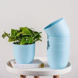 snshopee 5 Beautiful Wave Matte Finish planters flower plant pots gamla gardening Plant Container Set-picture-41