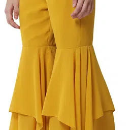 all ways you Women Relaxed Yellow Georgette Trousers image 3