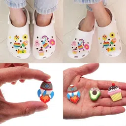 YUJASV 30Pcs Cartoon Clog Slipper Charms, Random Different Cute Shoe Decoration Charms Rubber Shoe Charm image 4