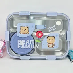 pretty pearl BearHug Bento Box: 3-Compartment Thermal Lunchbox for Kids & Adults 3 Containers Lunch Box-picture-12