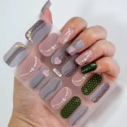 padmavathi enterprises 14 Strips Autumn Gel Nail Stickers Full Cover Patch Leopard Print Nail-picture-35
